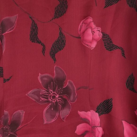 Vintage Fred David Womens Shirt Button Down Red Floral Long Sleeve L - Picture 10 of 11